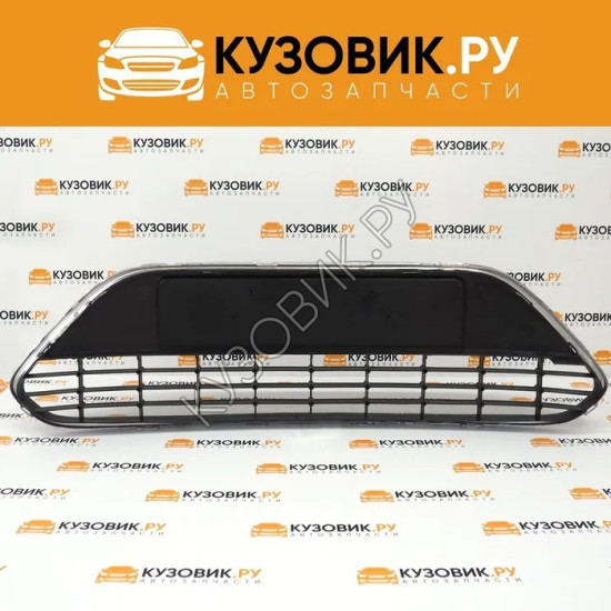 Решетка в передний бампер Ford Focus 2 (2008-2011) рестайлинг без хром молдинга KUZOVIK